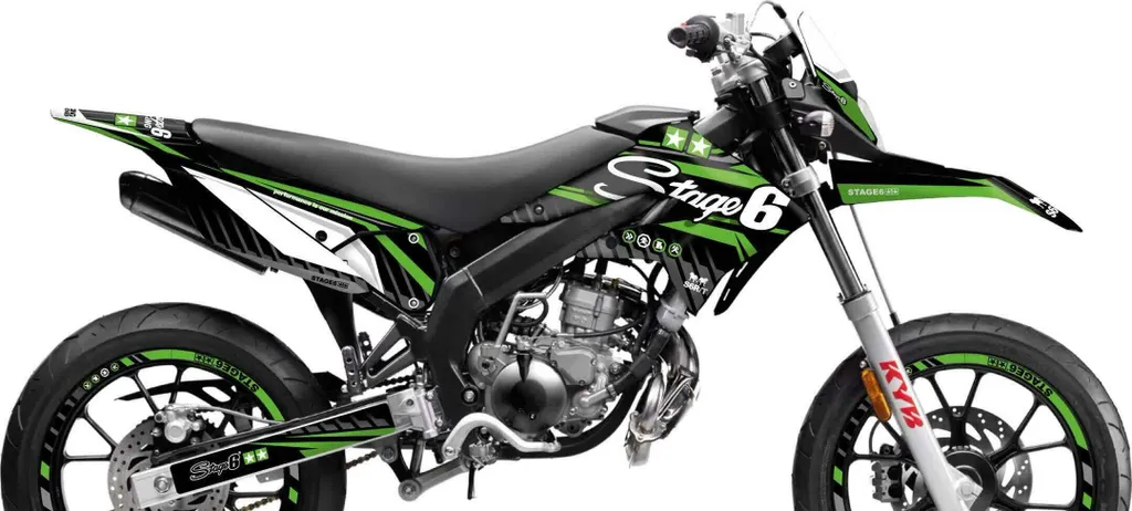 Stickers moto Stage6 vert haute résistance pour Derbi X-treme 11-17