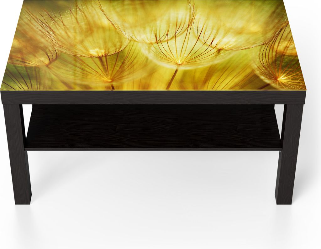 DEQORI Couchtisch 90x55 cm Schwarz 'Goldener Hauch' Glas Beistelltisch Glastisch modern