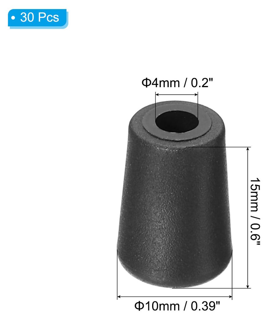 Spš¹lbeckenst?nderfš¹?e, 30er Pack 4mm IDx10mm OD Gummifš¹?e zum Schutz des Spš¹lbeckenst?nderbodens, Schwarz