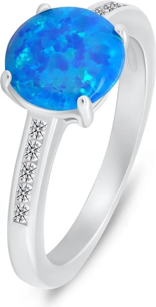 Anello Opale e Argento 925 RI107WB - Gioiello Energia e Luce 52mm