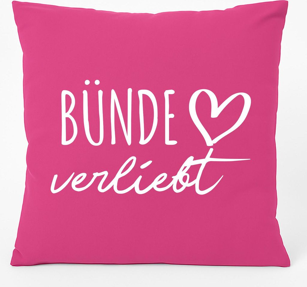 Huuraa Kissen Bünde verliebt 40x40cm mit Füllung Fuchsia Produktbild 