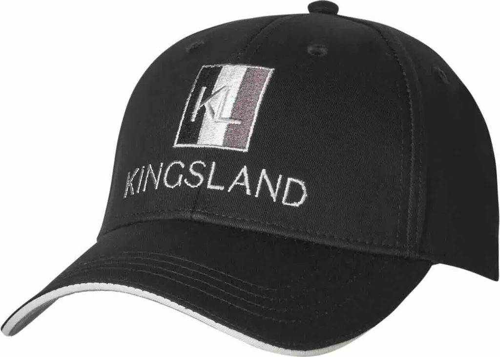 Casquette de sport Kingsland noire unie avec logo brodé pour cavalier