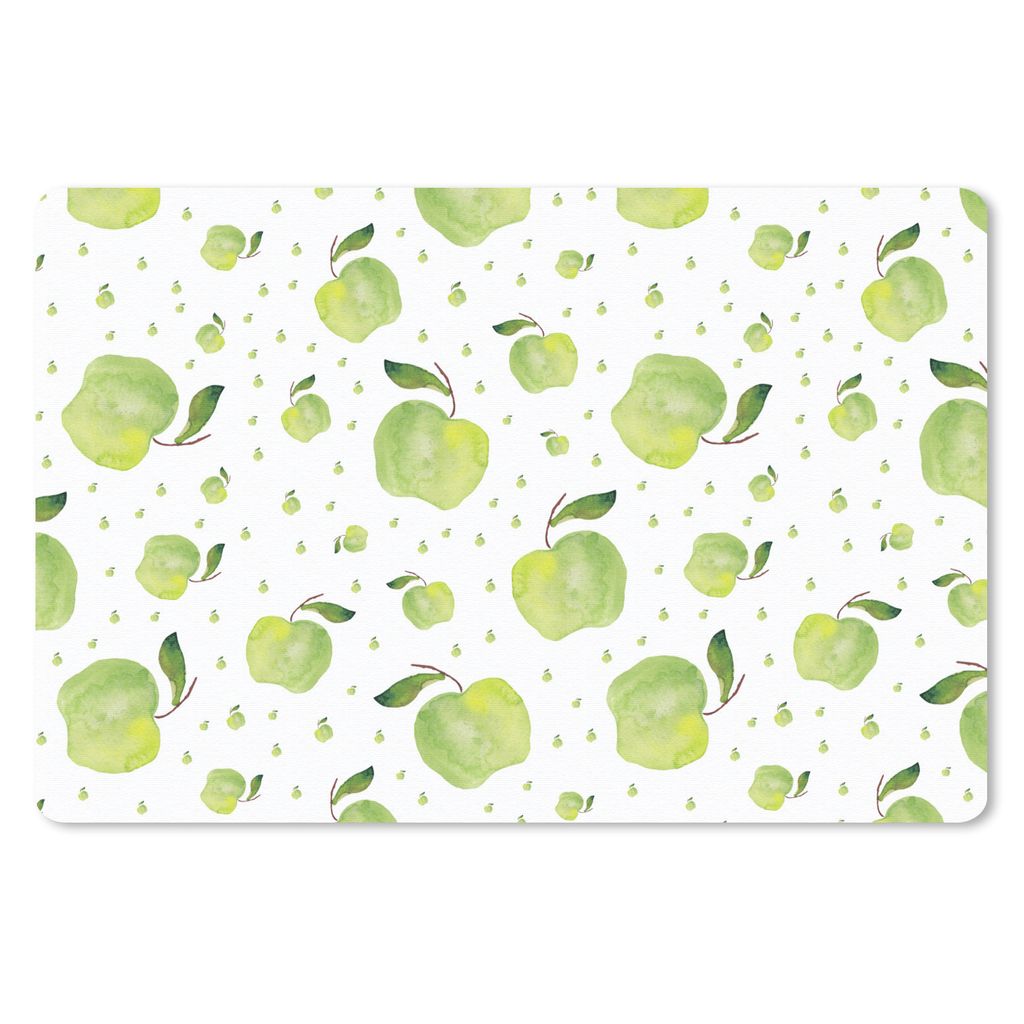 MuchoWow Mauspad Mousepad Äpfel - Grün - Muster 27x18 cm - Mousepads - Maus Mat - Pad - Mausunterlage - Büroartikel - Desk Matten