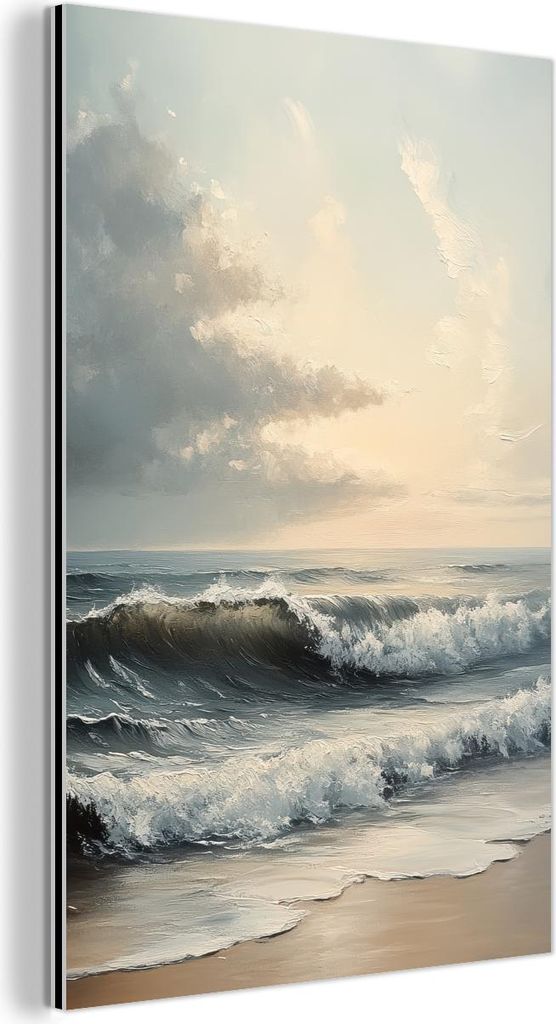 MuchoWow Wanddekoration Metall Metallbild Wandkunst 100x150 cm Strand - Meer - Sonnenuntergang MuchoWow Aluminium Gemälde - Bild