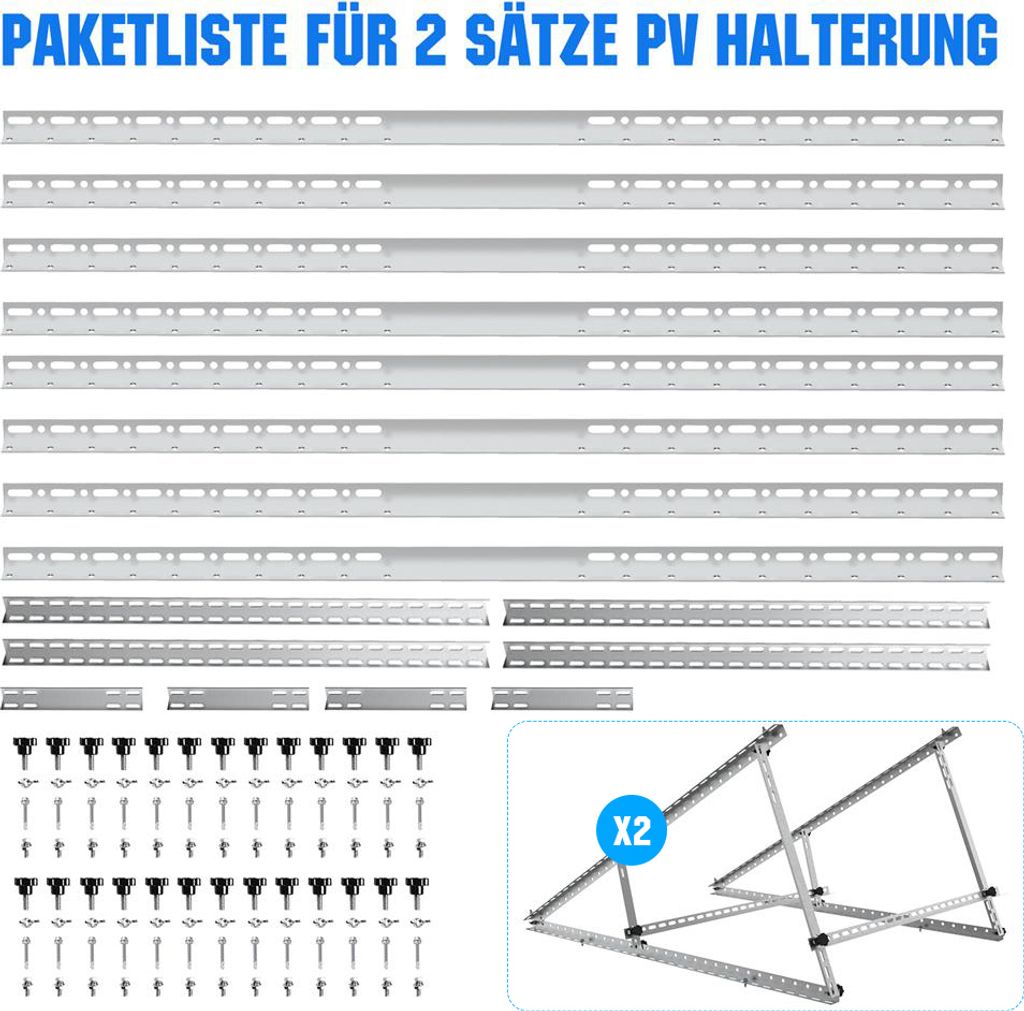 2er Set PV Halterung 118cm Verstärkter Solarmodul Produktbild 13