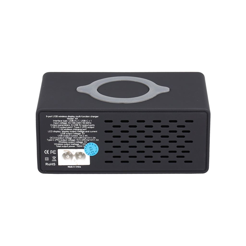 X9 8 Port Wireless USB Ladegeraet Schnellladung PD + QC3.0 Produktbild 4