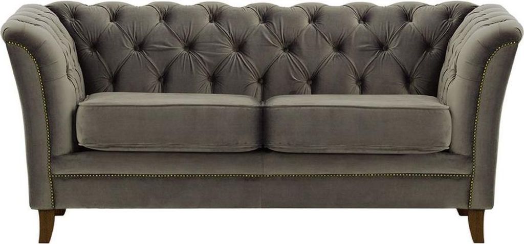Zweisitzer-Sofa Karin-Velluto 17-dunkle Eiche-rustikales Gold