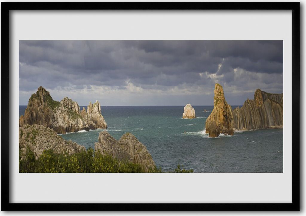 Bild 100x70 MDF-Rahmen Wandkunst Sea Rock Landschaft