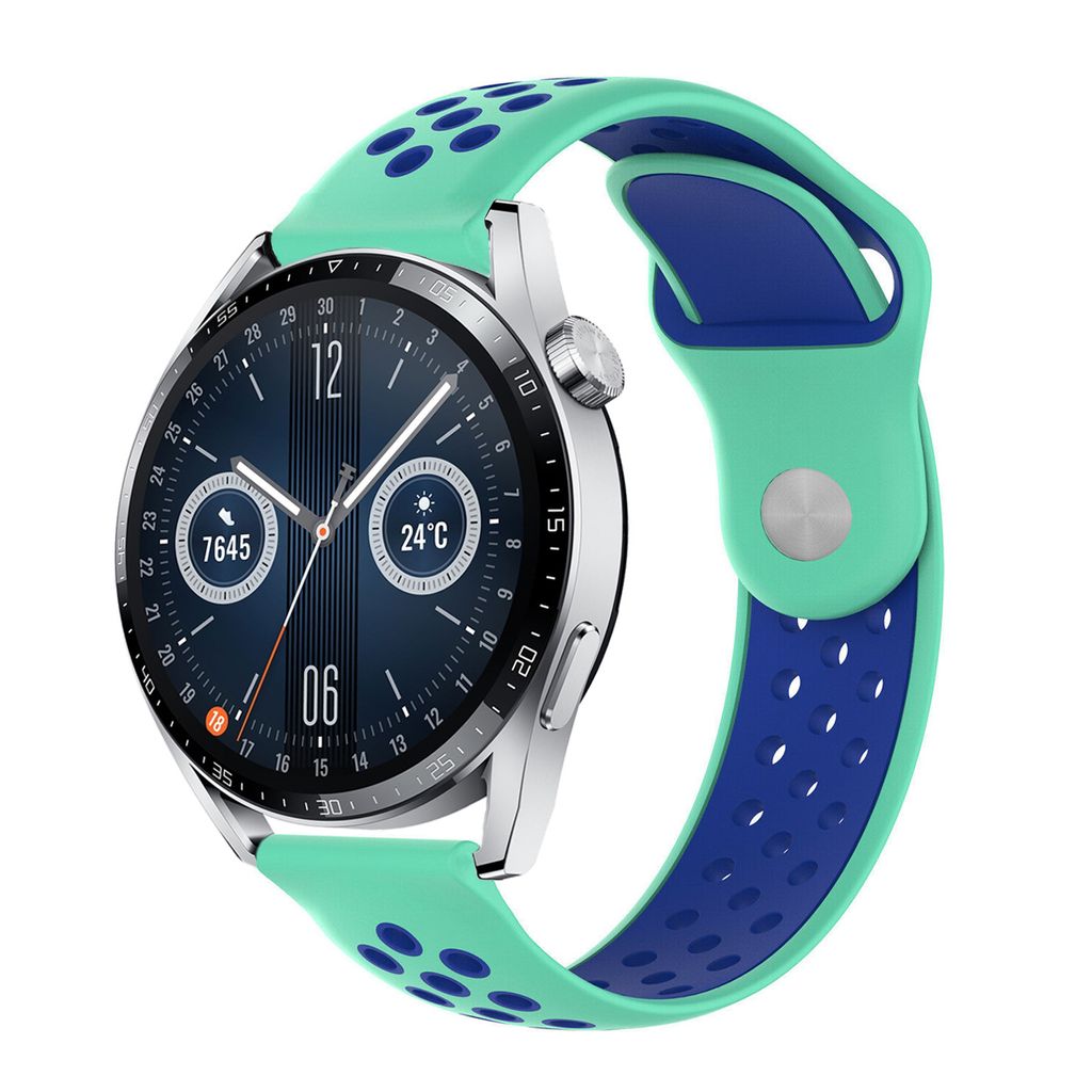 Strap-it Huawei Watch GT 3 46mm Sportarmband (Aqua/Blau)