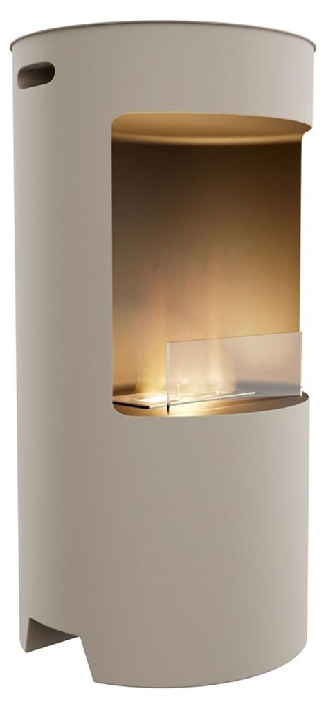 Giulio Cesare - Bioethanol-Kamin auf Fuø mit 1,5L-Brenner. Bioethanol-Kamin auf Fuø aus Edelstahl und gehørtetem Glas. Farbe weiø. ø40x80 cm