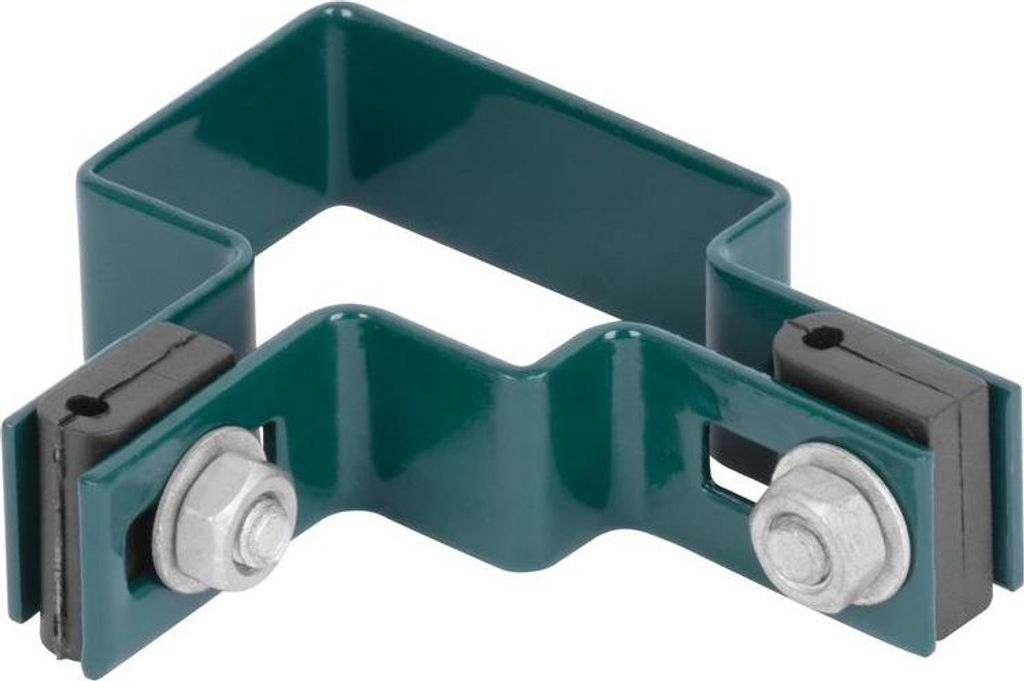 Schelle Strend Pro EUROSTANDARD, 60x40 mm, Eckschelle, grün, Zn+PVC, RAL6005, für Vierkantpfosten
