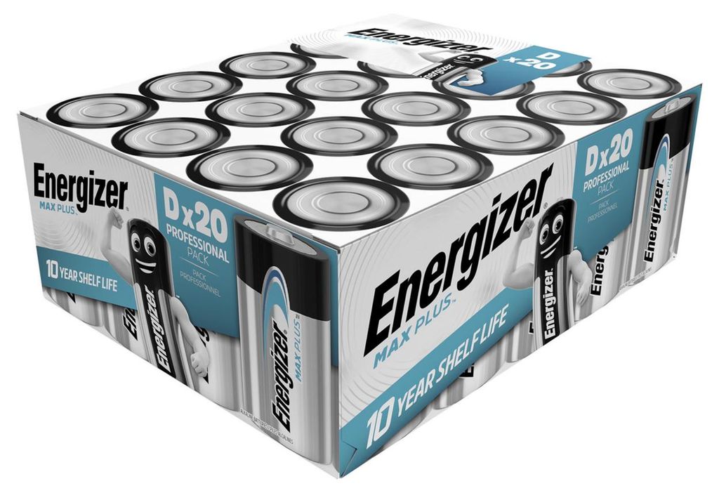 Energizer Max Plus LR20 Mono D Batterie 20er Karton Produktbild 