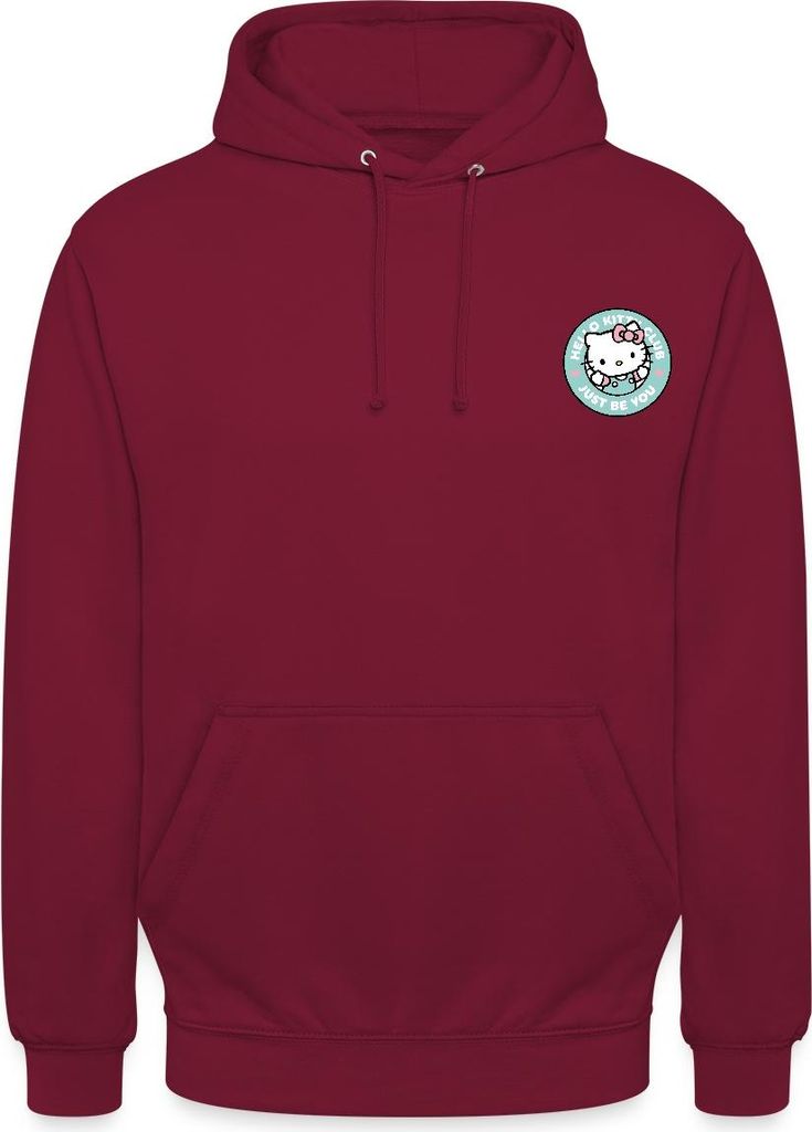 Spreadshirt Hello Kitty Club Just Be You Uni Hoodie, M, Bordeaux