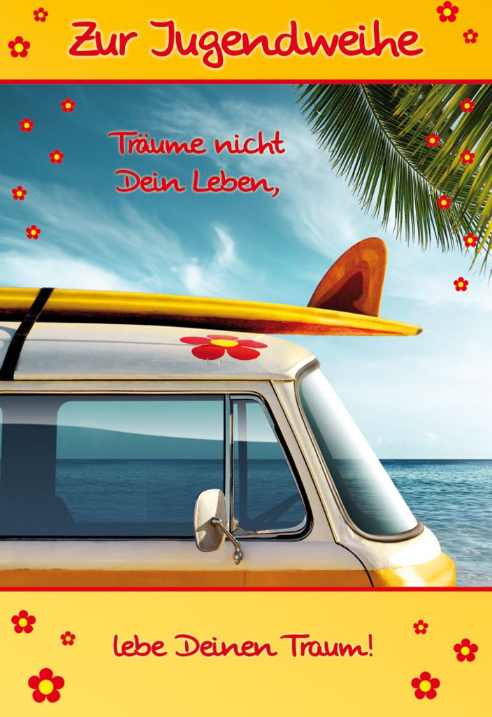 Jugendweihe - Glückwunschkarte im Format 11,5 x 17 cm mit