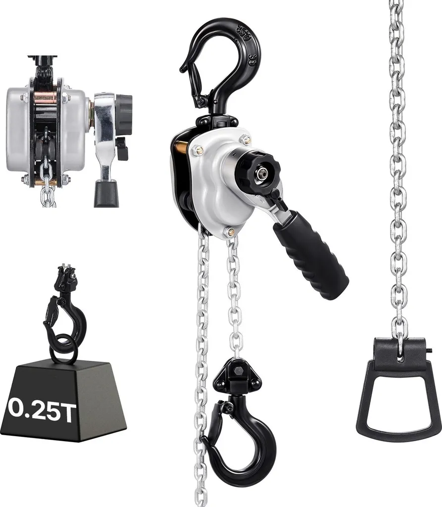 Mini Paranco a Leva 250kg Professionale - Catena G80 Altezza 3m