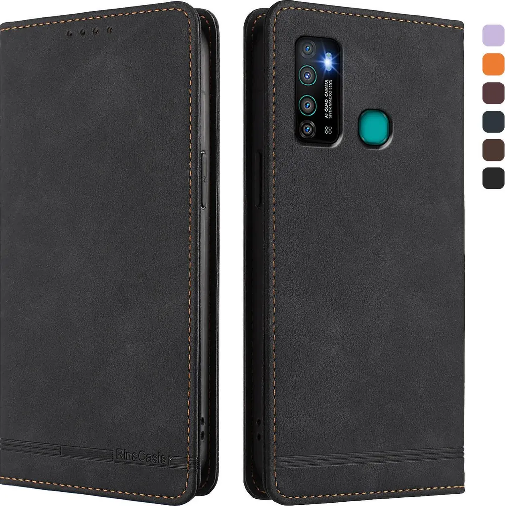 Cover Flip Magnetica Tecno Camon 15 / Infinix Hot 9 Pro - Nero Opaco