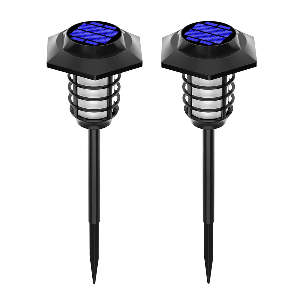 Lampes de jardin solaires à planter avec éclairage LED automatique noir