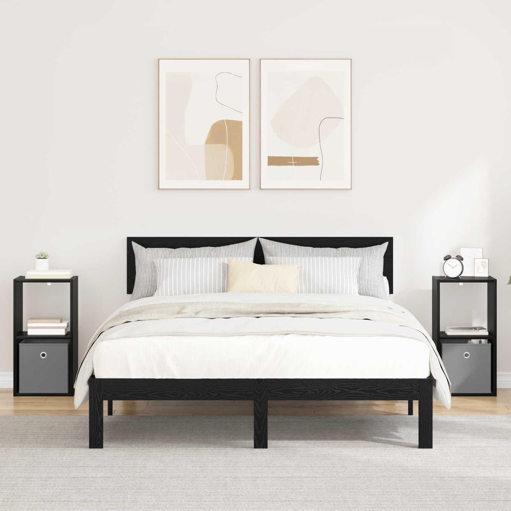 Maison Exclusive - Nachttisch 2 pcs Schwarz Eichen-Optik 30,5 x 27 x 59,5 cm