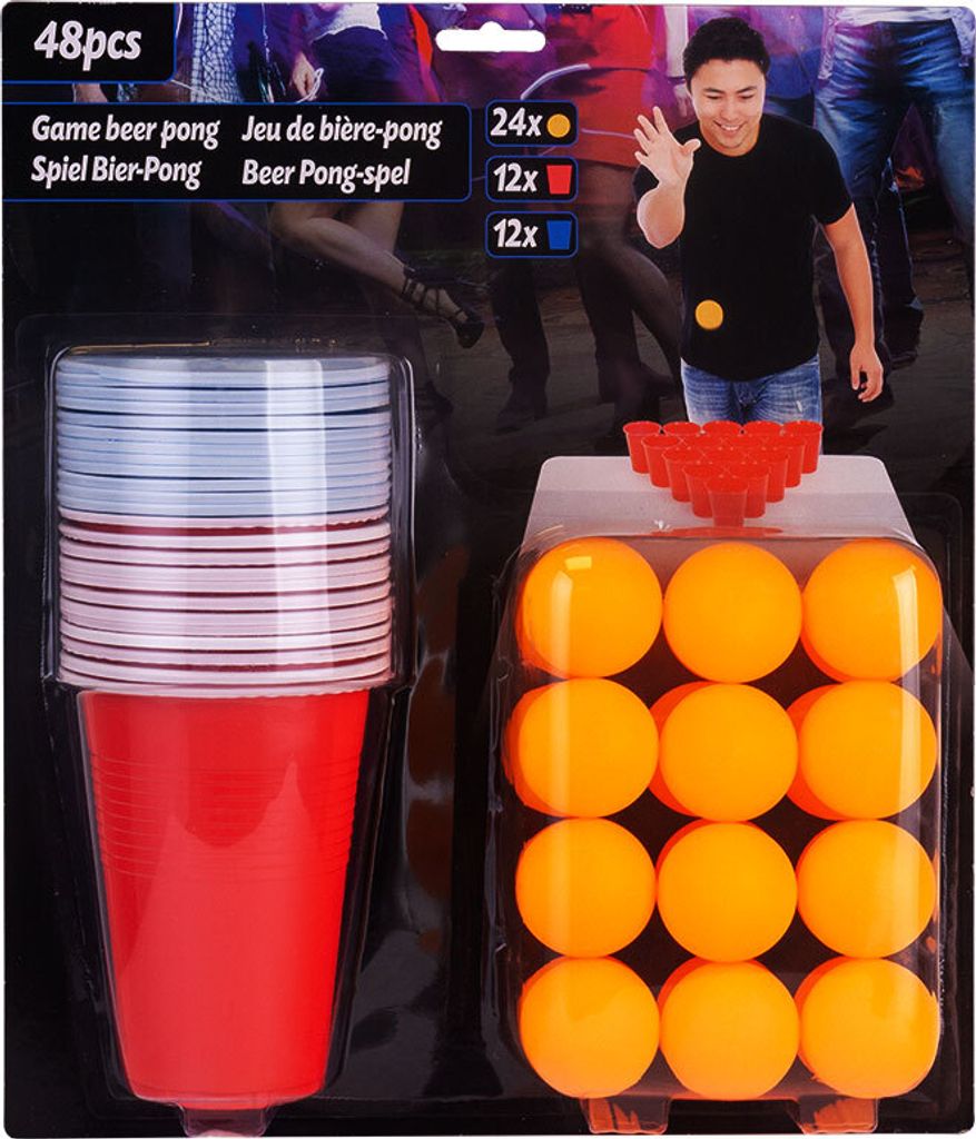Beer Pong 48-teiliges Set - Trinkspiel Bier Pong (24 Bälle, Produktbild 