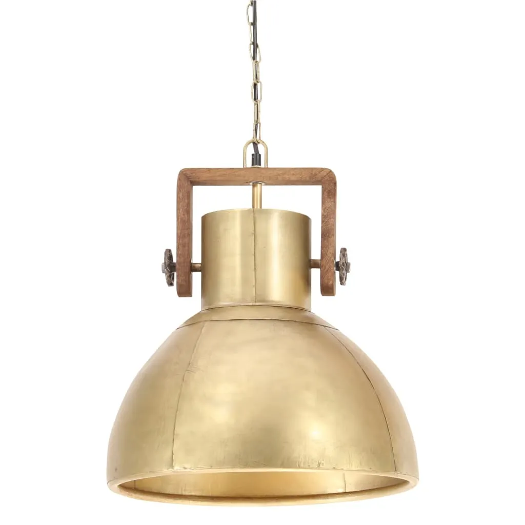 Lampada Sospensione 40 cm Ottone Industriale E27 - Metallo di Qualità - 4