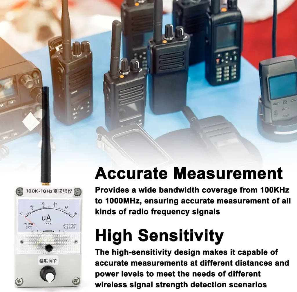 Testeur d'antenne et mesureur de champ RF haute sensibilité 1GHz