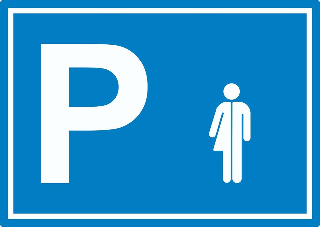 Transgender Parkplatz Aufkleber waagerecht A9 (37x52mm)