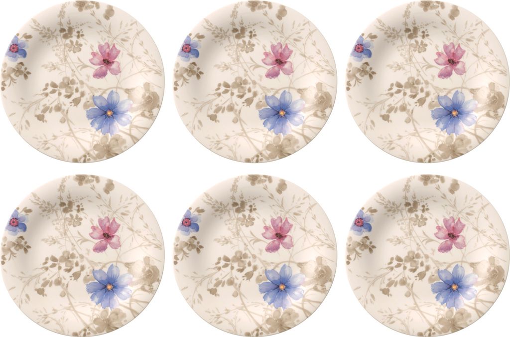 Villeroy & Boch Mariefleur Gris Basic 6er Set Frühstücksteller rund D. 21cm