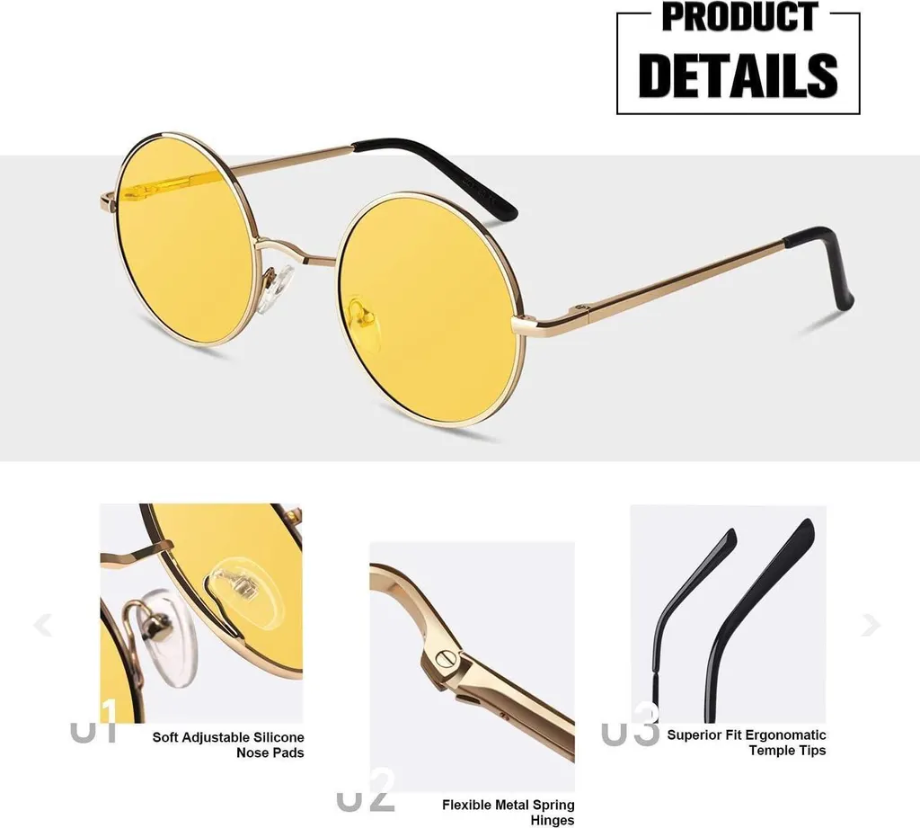 Occhiali Vintage Uomo Rotondi Anni 70 - Polarizzati UV400 Cat 3 CE - 3