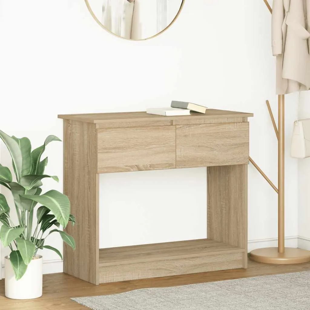 Design New Tavolo Consolle con Cassetti Rovere Sonoma 85,5x38,5x74,5 cm - Tavoli Consolle Mobili2025 CHY8145254 1pacco