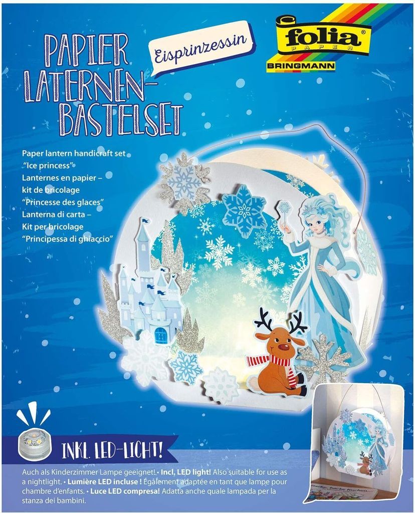 folia Laternen-Bastelset "Eisprinzessin" weiß Produktbild