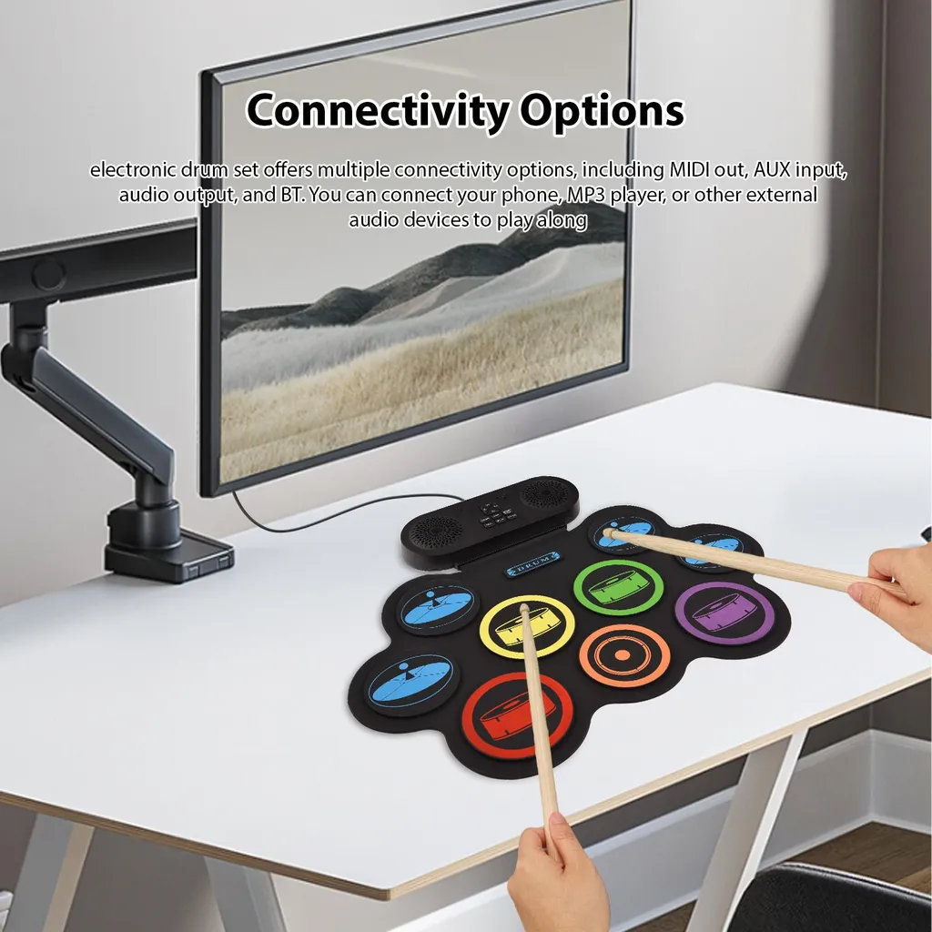 Batterie électronique Bluetooth 9 pads, support DTX Gaming et 7 styles - 4
