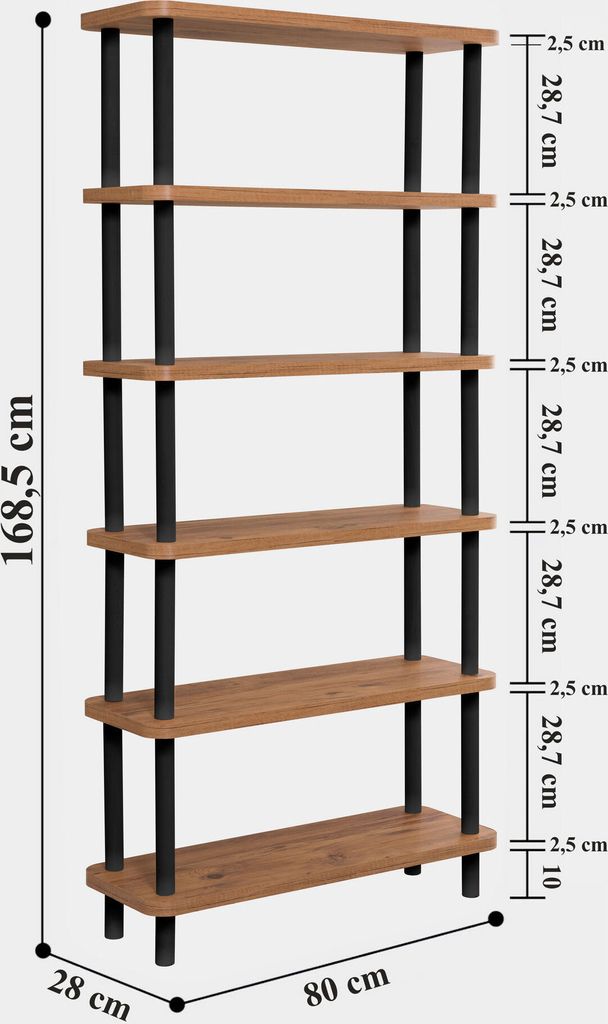 Skye Decor, Gala - Black, Bücherregal, Schwarz, 100 % Produktbild 6