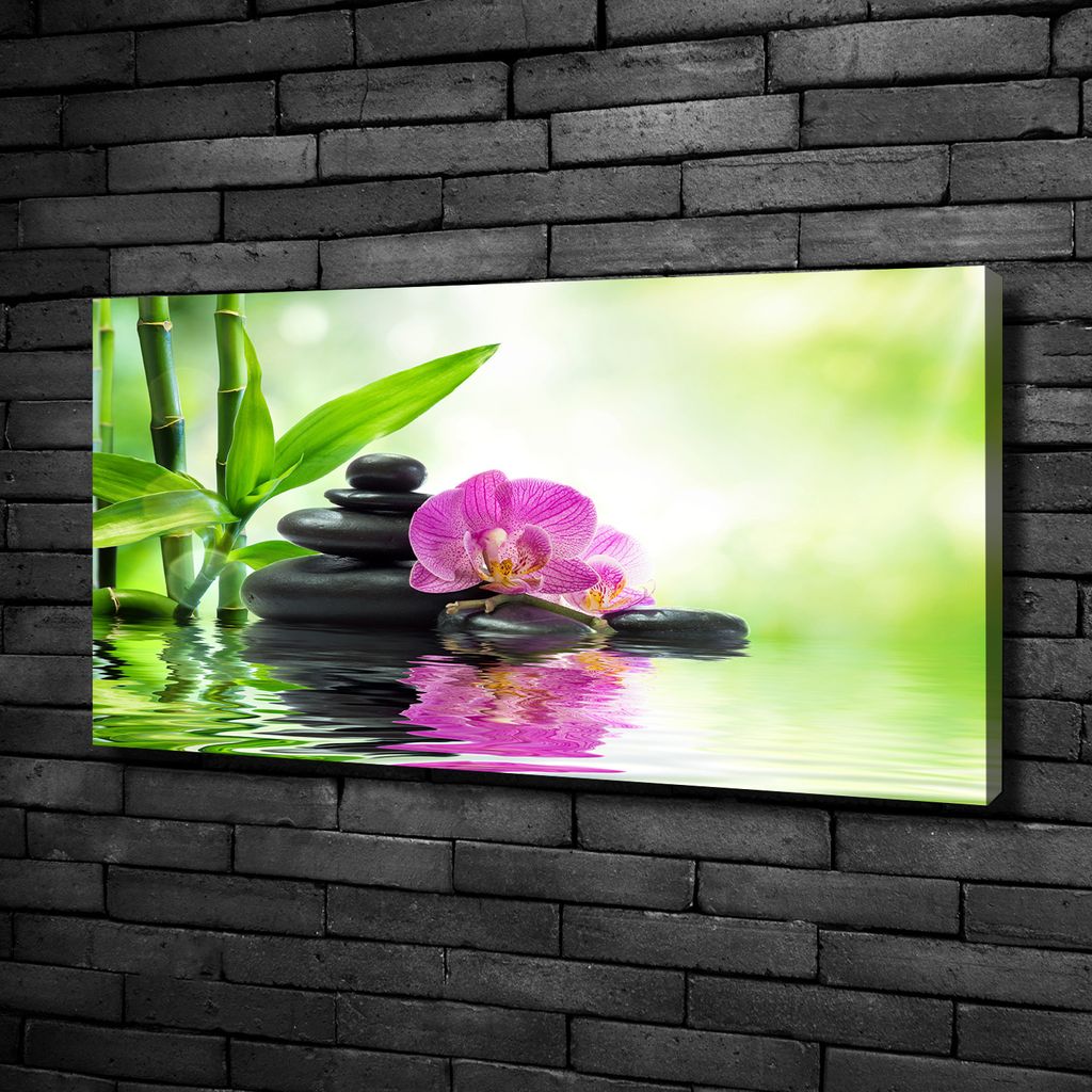 Tulup Leinwandbild -100x50 cm - Wandkunst - Drucke auf Leinwand - Leinwanddruck - Blumen & Pflanzen - Grün - Orchidee