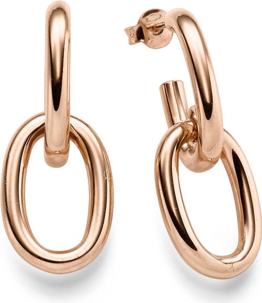 Paar Ohrringe Creolen-Stecker 35x14,2mm Ohrschmuck oval 585 Gold Rotgold