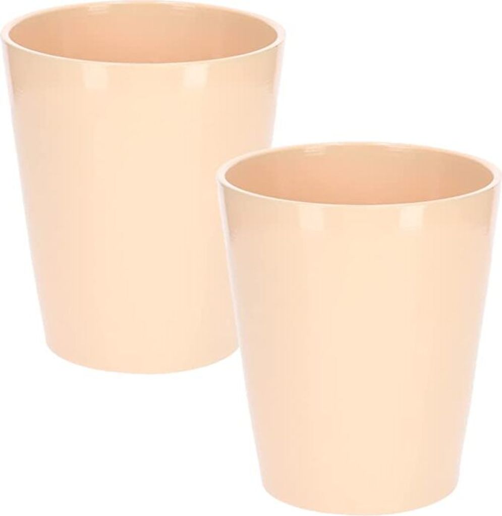 KOTARBAU 2er Set Keramik Blumentopf Übertopf für Orchideen H 150mm 120 mm Puder-Pink