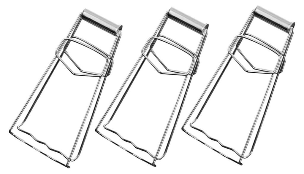 3 Stück Edelstahl Anti-Verbrühungs Geschirrclip Hitzebeständig Rutschfest Küchenzubehör für Heiße Schüsseln und Teller