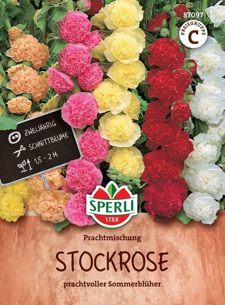 Stockrose ''Prachtmischung'' vielfältiger Sommerblüher, Produktbild 