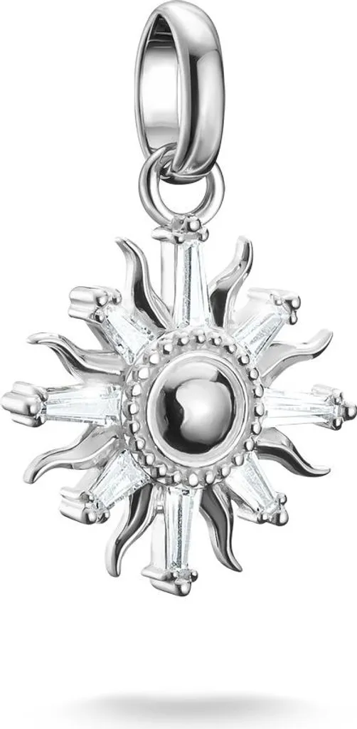 Bijou Soleil Argent Anti-Ternissement avec Pierres Blanches Fixes - 2