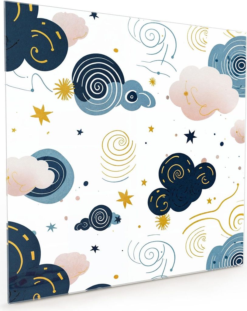Küchenrückwand Spritzschutz Glas mit Motiv Wirbelwolken Design 40 x 40 cm