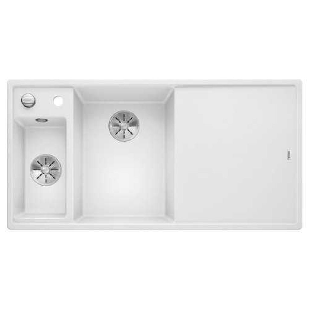 BLANCO AXIA III 6 S, SILGRANIT PuraDur , weiß, Becken links, mit Glasschneidbrett