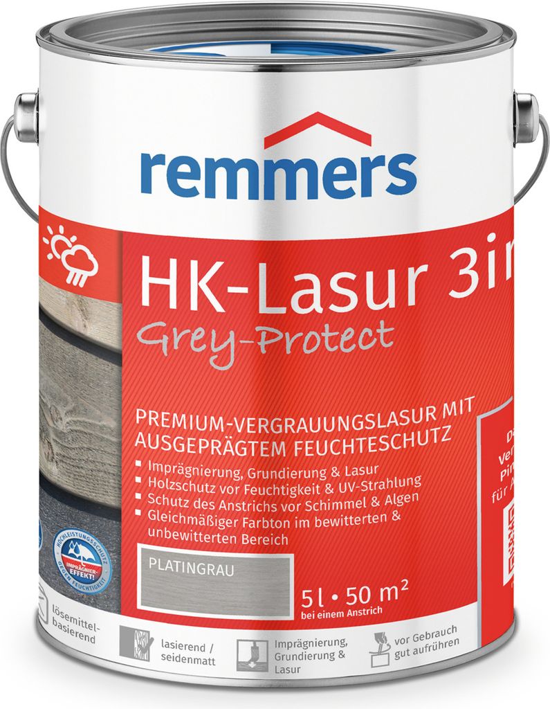 Remmers HK-Lasur grey protect szary antracyt 5 l Zdjęcie produktu 