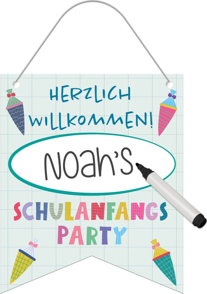 Mini Banner Einschulung Schulanfang 25 x 30 cm Produktbild 