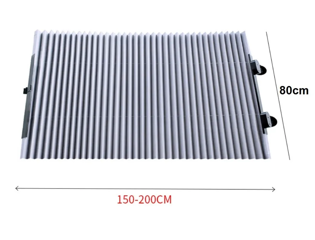 Protezione solare interna del parabrezza del camion | Tenda a rullo di protezione solare [altezza-80cm] con ventosa per il parabrezza | Parasole retrattile [150-200cm] - protezione UV | Telo di copertura per auto pieghevole [può essere tagliato a misura] - 3