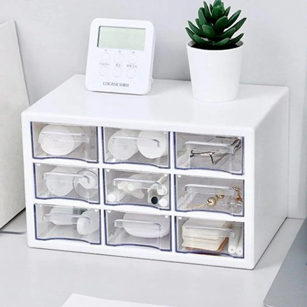 Rangement mural pour accessoires couture ou bricolage, blanc 9 tiroirs