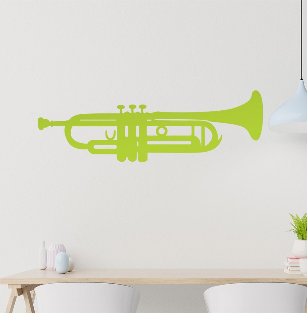 Trompete Wandtattoo in 6 Größen - Wandaufkleber Wall Sticker - Dekoration, Küche, Wohnzimmer, Schlafzimmer, Badezimmer