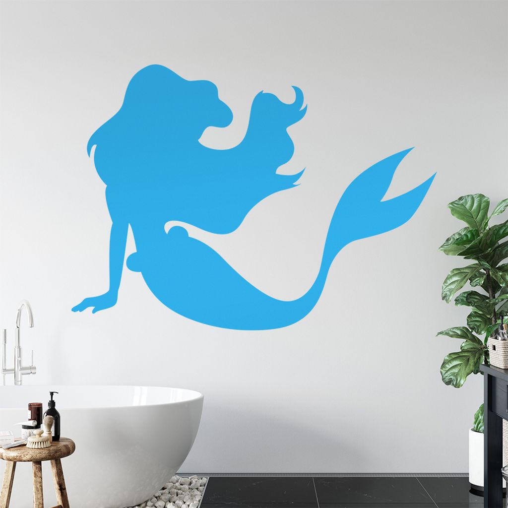 Meerjungfrau Wandtattoo in 6 Größen - Wandaufkleber Wall Sticker - Dekoration, Küche, Wohnzimmer, Schlafzimmer, Badezimmer