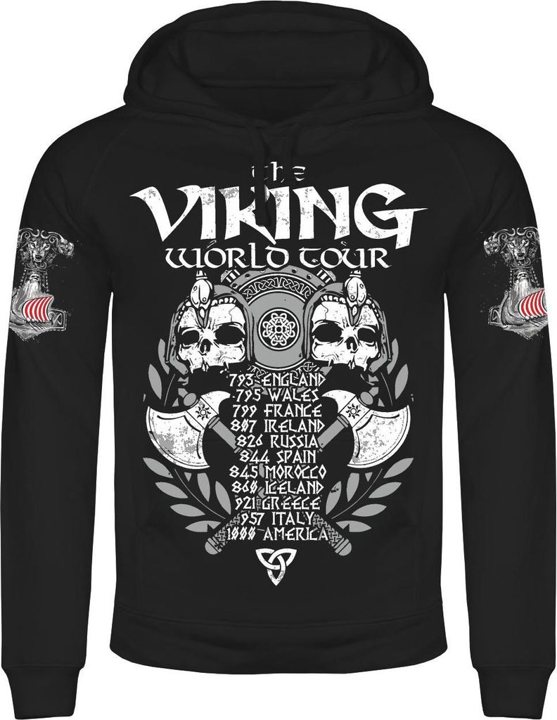 Herren Kapuzenpullover Viking World Tour