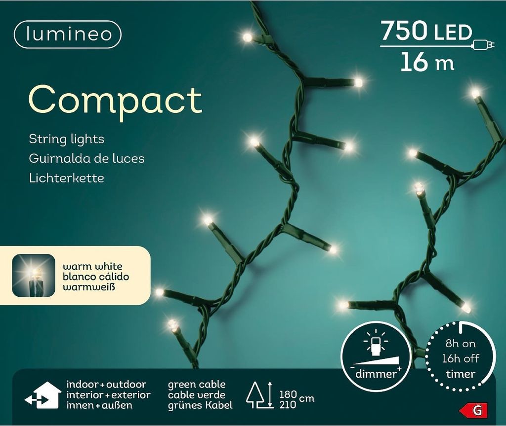 Kaemingk Lumineo Lichterkette Compact 750 LED warmweiß 16m Produktbild 5