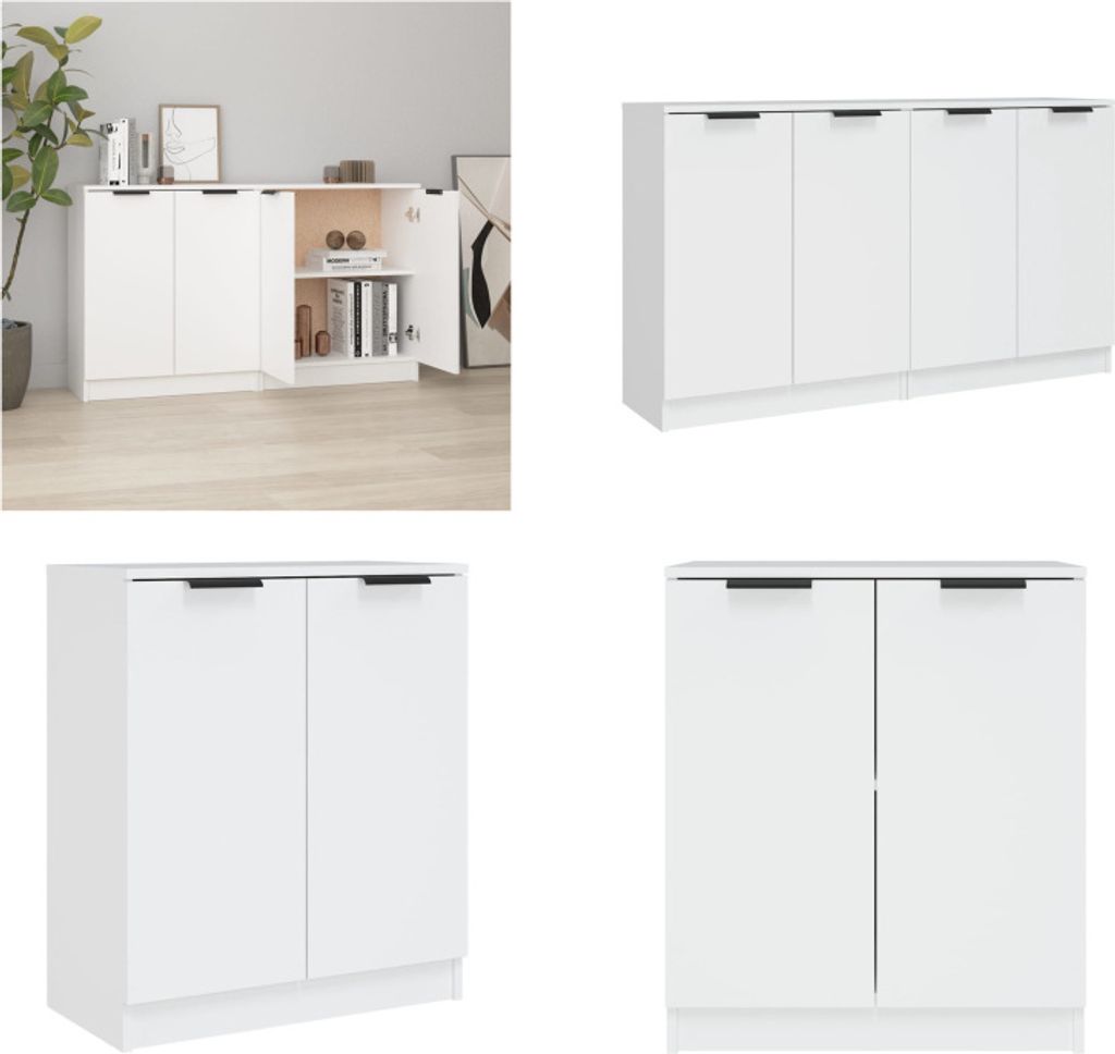 vidaXL Sideboards 2 Stk. Weiß 60x30x70 cm Holzwerkstoff - Sideboard - Sideboards - Schrank - Aufbewahrungsschrank