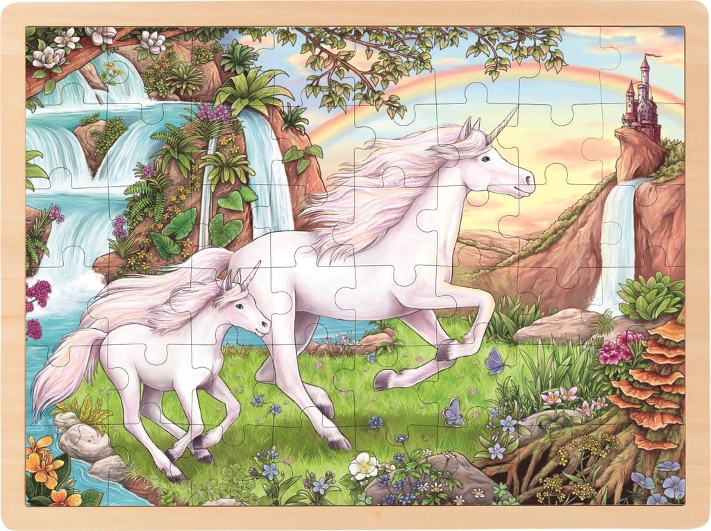 Goki Einlegepuzzle Einhorn 48 Teile, 48 Stück(e), Fantasie, Produktbild 